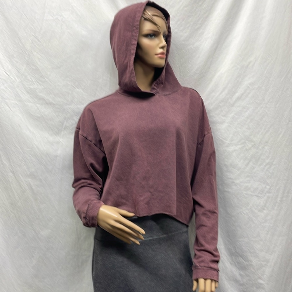Z by Zella Women's Pullover Mauve Oversized Cropped Hoodie NWOT